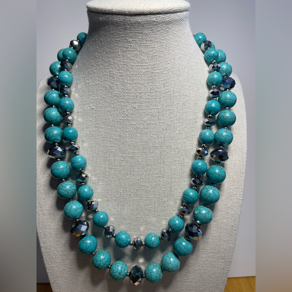 Vacation 101 Double Strand Stone Beaded Necklace